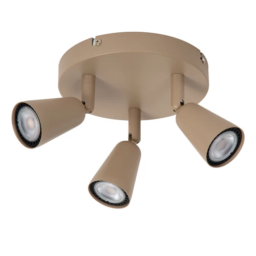 Lucide TIANA - Ceiling spotlight - 3xGU10 - Taupe | Essential - turned off